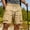 Khaki, variant on Men's Shorts with Pockets Cargo Big and Tall Solid Color Casual Sporty Shorts Elastic Waist Multiple Pockets Workstyle Five-Pocket Shorts