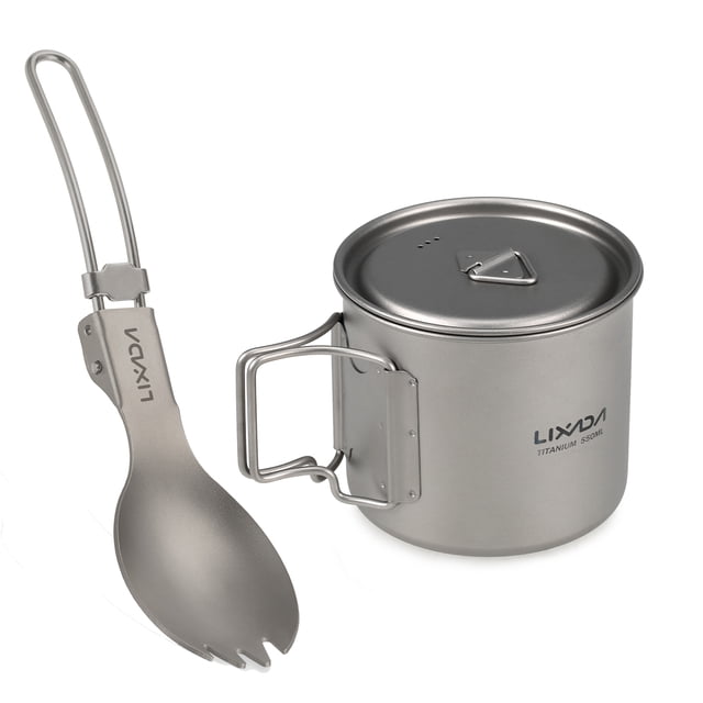 Material de camping Juego de utensilios de cocina Lixada 300 ml / 350 ml / 550 ml / 650 ml taza de t Lixada Material de camping
