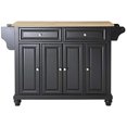 thumbnail image 1 of Natural Wood Top Kitchen Cart & Island - Vintage Grey, 1 of 1