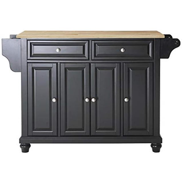 Natural Wood Top Kitchen Cart & Island - Vintage Grey