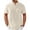 Beige, variant on Mens Henley Short Sleeve T-Shirt, Linen Button Henley Closure for Mens Big and Tall Summer, Blue, Size XXL