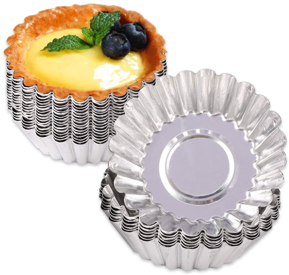 Details about   Egg Tart Mold Baking Cups Tins,100pcs Aluminum Mini Pie Pans Muffin Baking Cups 