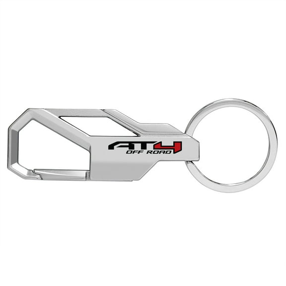 iPick Image for GMC AT4 Silver Carabiner-style Snap Hook Metal Key Chain, Official Licensed