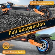 Electric Scooter,1600W Peak Motor,40 MPH Top Speed & 50 Miles Range,Dual Shocks,10 Off Road FoldableTire E-Scooter,for Adult Teens