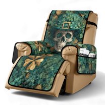 TSOVTHRID Skull Green Hat Shamrock Print Recliner Chair Covers Recliner Stretch Sofa Slipcover Non-Slip Sofa Cover Furniture Protector Couch Soft Reclining Cover for Home St. Patrick's Day Decor