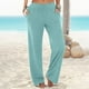 thumbnail image 2 of Pantalones boho palazzo de mujer, cintura alta, pierna ancha, estampado floral, estilo informal de verano con bolsillos, tallas S-XXL, 2 of 5