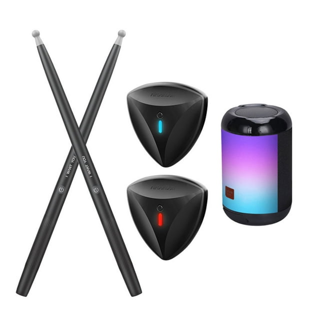 BT Electric Air Drum Set Batería Electrónica de Aire Portátil Negro para Adultos Regalo de Niños