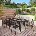 thumbnail image 4 of Outdoor Patio Dining Set with Steel Stackable Chairs and Expandable Table Expandable Table-7 Pieces Seats of 6 6, 4 of 5