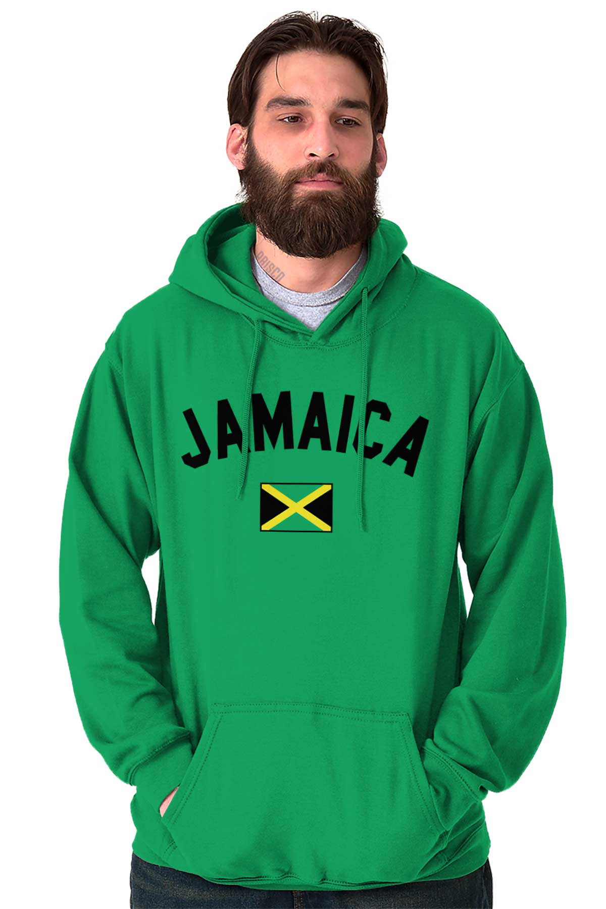 Jamaica Flag Womens Long Sleeve Casual Printed Sweatshirt Crop Top Hoodies