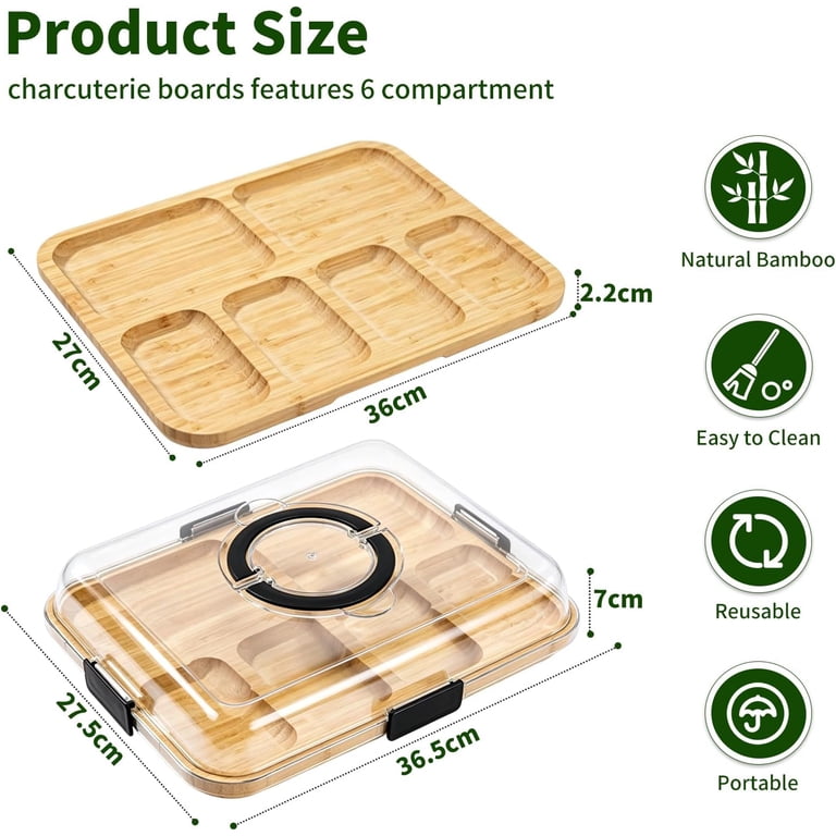 stusgo Portable Charcuterie Board with Clear Lid photo 2
