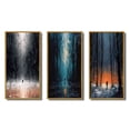 thumbnail image 2 of Designart "Solitary Midnight Stroll Through the Endless Forest II" Forest Framed Wall Art Set Of 3 - Black Traditional Frame Gallery Set For Office Decor, 2 of 6