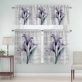 thumbnail image 5 of Abstract Gradient Stripe Curtain Valances Set Gray Yellow Watercolor Kitchen Curtains 36&nbsp;inch Length Rod Pocket Valance and Tiers 3 Piece Set Small Bedroom Bathroom Laundry Decor, 5 of 9