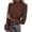 Brown, variant on PRETTYGARDEN Women's Ribbed Mock Neck Long Sleeve Tops | Slim Fitted T-Shirts, Soft Stretch, Decorative Buttons, Going Out Work Casual Wear, Fall Outfits Layering Winter Clothes