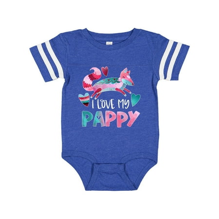 

Inktastic I Love My Pappy Pink and Blue Fox with Hearts Gift Baby Boy or Baby Girl Bodysuit