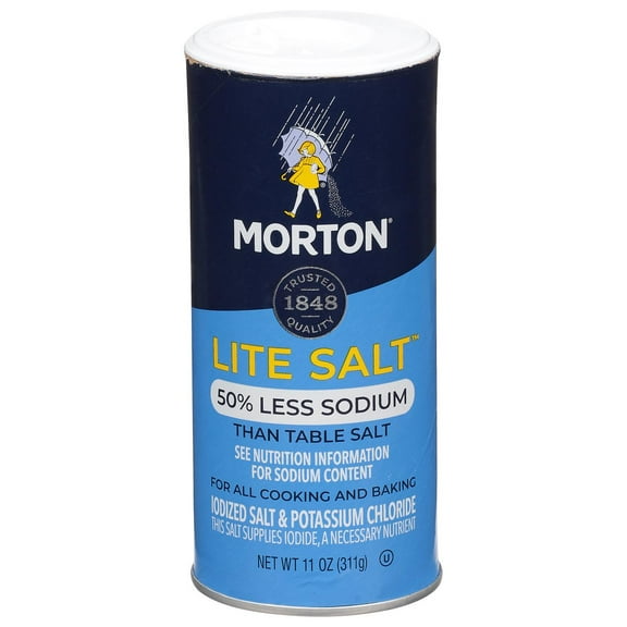 Morton Low Sodium Lite Salt - 11 oz Packaging May Vary (Pack of 2)