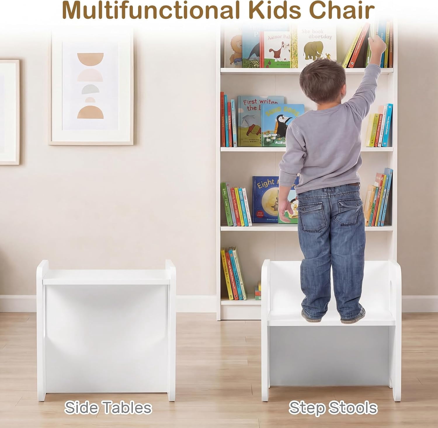 OLAKIDS Montessori Weaning Table and Chair Set, Adjustable Height Kids Activity Desk with Blackboard 2 Chairs for Toddler Aged 1-3, Ideal for Step Stool Drawing Reading