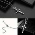 thumbnail image 6 of Jewmon Snake Cross Necklace for Men Stainless Steel Cross Pendant Chain Christmas Jewelry Gothic Gifts for Him Dad Grandpa Husband, 6 of 9