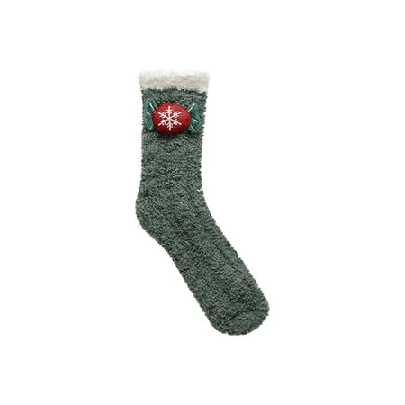 

Women s Winter Fleece Christmas Socks Cartoon Reindeer Pattern Printed Floor Socks Soft Coral Velvet Warm Tube Socks