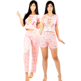 thumbnail image 1 of Pijama De 3 Piezas Mujer Pantalon Short Y Playera A Juego, 1 of 5