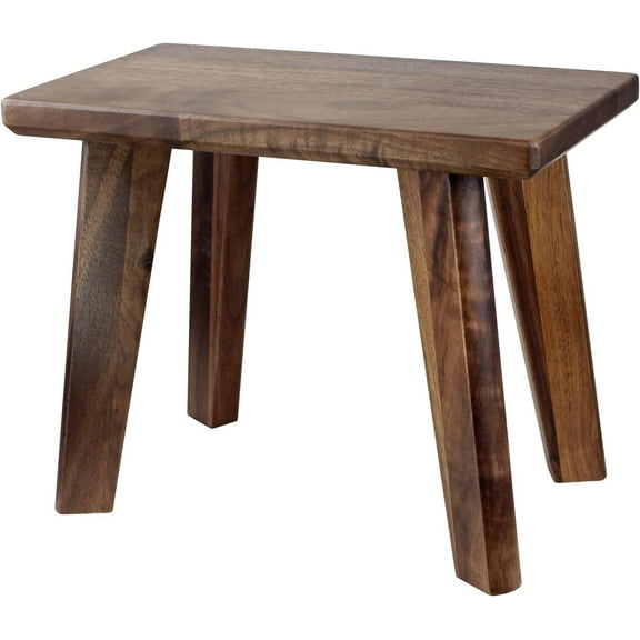 Wooden Step Stool Walnut Wood Portable Foot Stool Assembled for Adult in Kitchen Garden Living Room Bathroom Classroom Easy Use (1, Large)