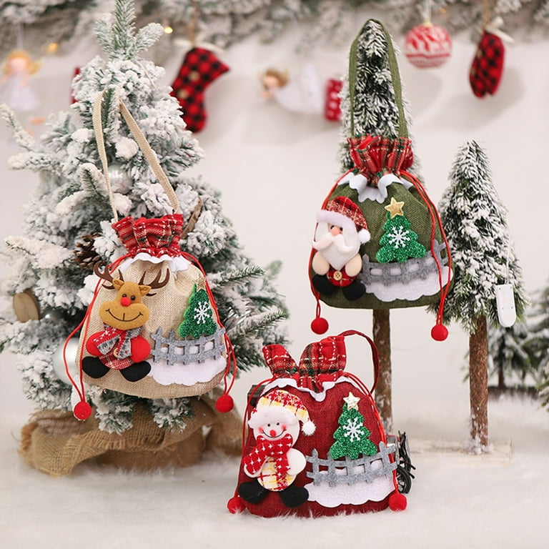 Drawstring Gift Bags Burlap Doll Navidad Xmas 2021 New Year 2022 Surprise For Home Garland Christmas Tree Decor - Walmart.com
