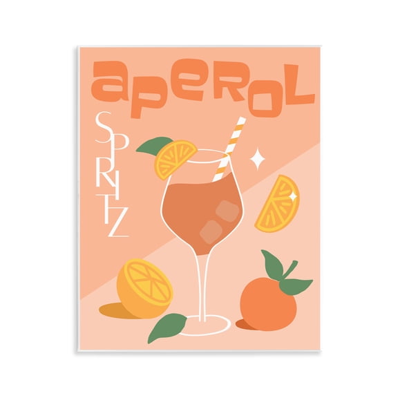 Stupell Industries Glam Aperol Spritz Typography Wall Plaque Art, 11 x 14, by Anna Quach