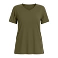 thumbnail image 4 of yillto Women's Oversized T Shirt Summer Casual Short Sleeve V Neck Loose Tee Tops with Split, 4 of 5