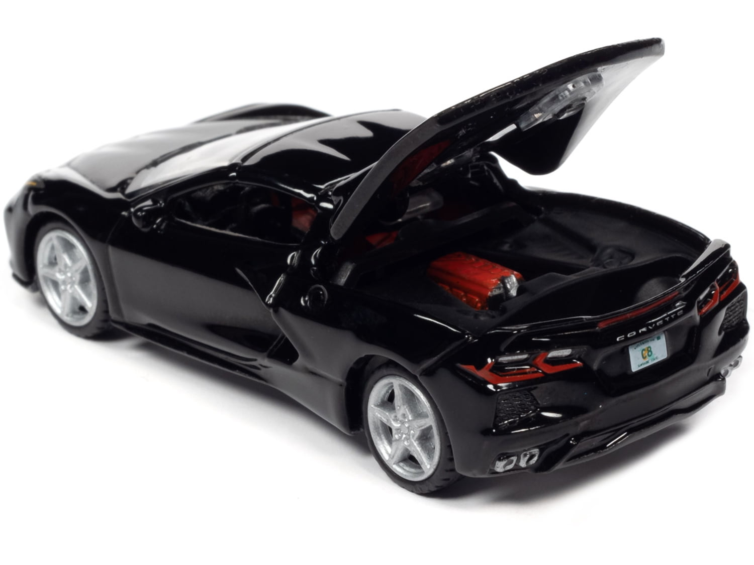Auto World 1:64 2020 Chevrolet Corvette C8 Black White Diecast Car AWSP065