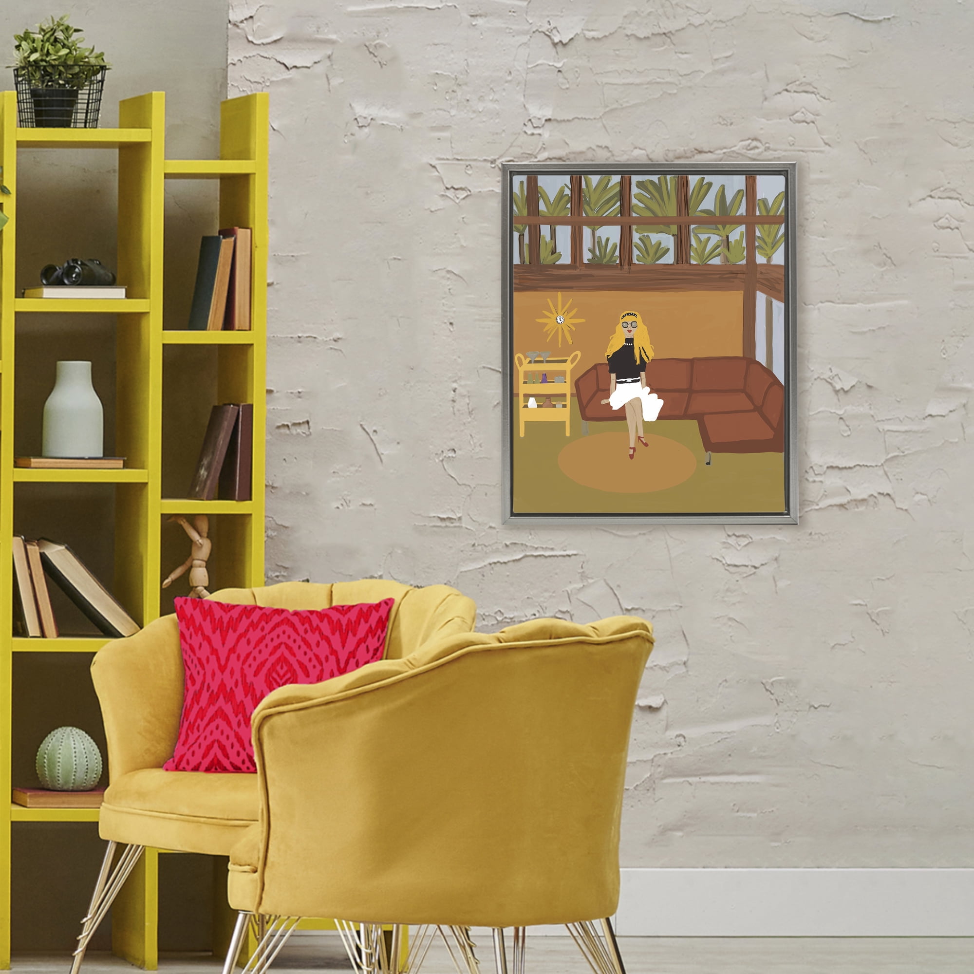 Stupell Industries Living The Girl Life Gray Framed Floater Canvas Wall Art, design by Kristal Clifford