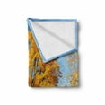 thumbnail image 2 of Fall Soft Flannel Fleece Throw Blanket, Maple Trees in the Rural Countryside Natural Landscape Tranquil View, Cozy Plush for Indoor and Outdoor Use, 50" x 60", Pale Blue Yellow Green, by Ambesonne, 2 of 6
