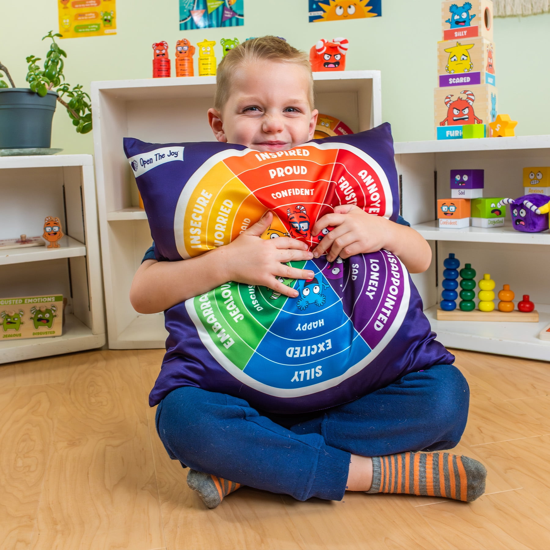 Open the Joy Weighted Emotions Wheel Pillow, Bilingual English & Spanish