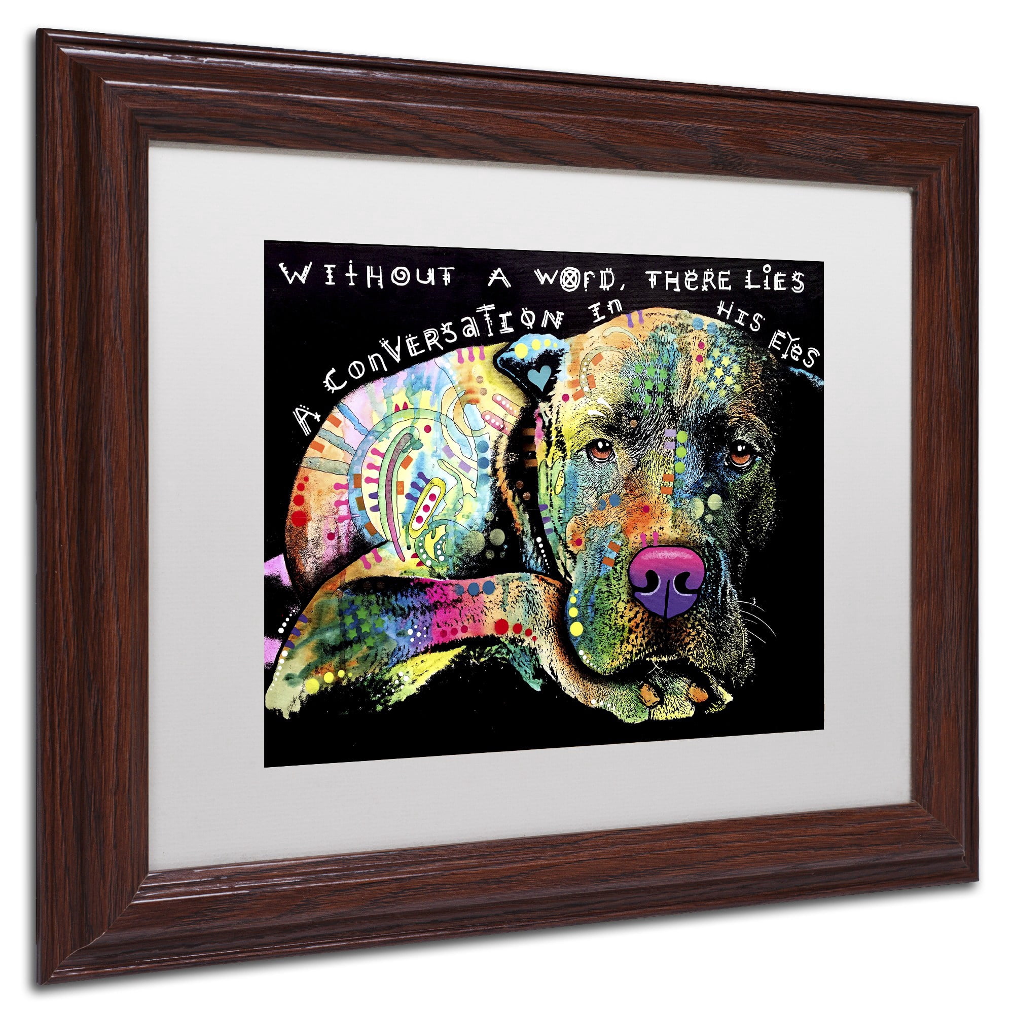 Trademark Fine Art 'Without a Word' Canvas Art by Dean Russo, White Matte, Wood Frame