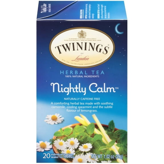 Twinings Nightly Calm Herbal Tea Bags, Caffeine Free, (6) 20 Count Boxes (120 Ct.)