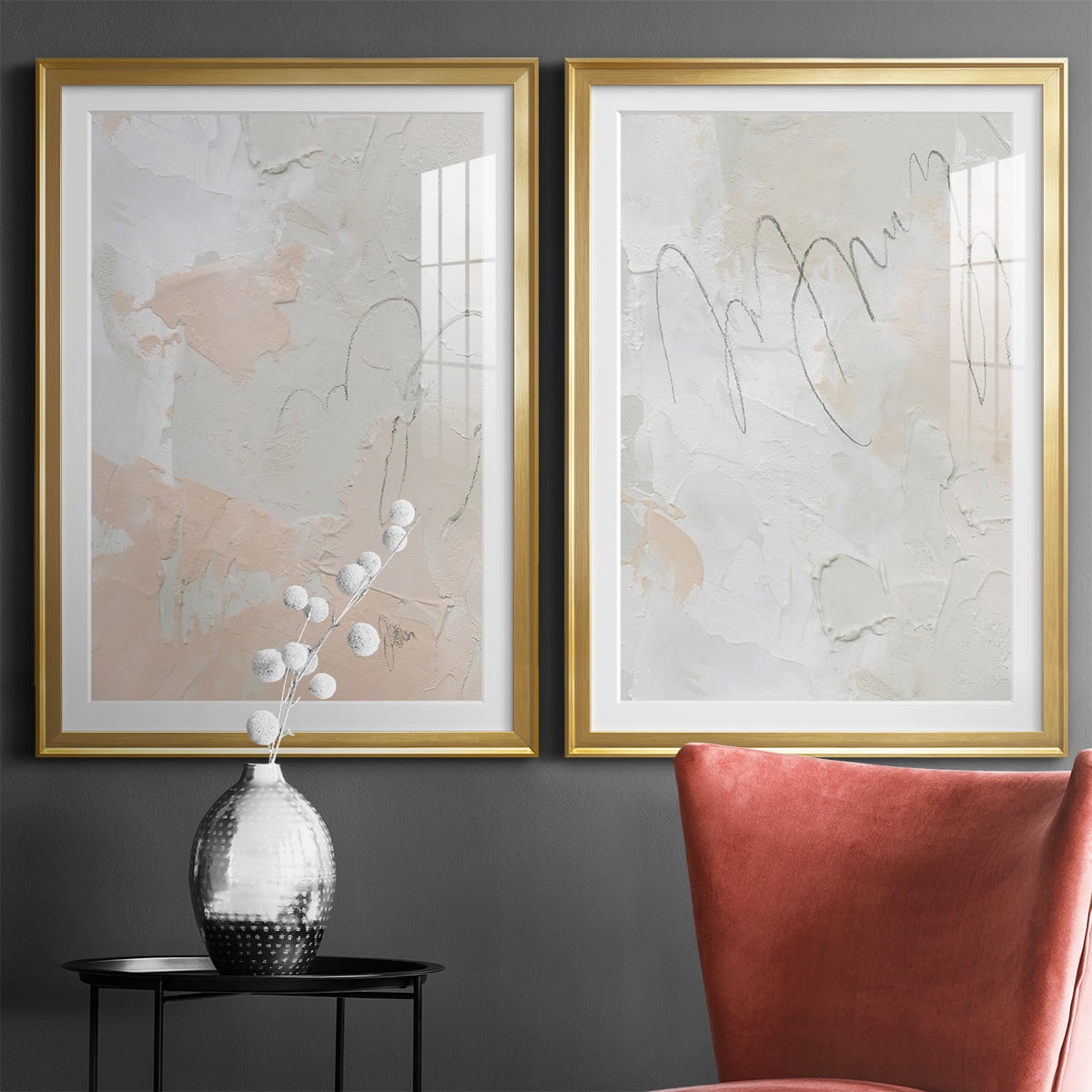 Wexford Home Twitch I Premium Framed Print, 22.5" x 30.5" - Ready to Hang, Gold (Set of 2)