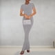 thumbnail image 4 of Camisa de cuello redondo para mujer Vestido largo Vestido largo ajustado para mujer Ropa de fiesta ajustada FLhrweasw Nuevo, 4 of 8