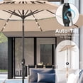 thumbnail image 6 of Alpha Joy 10ft 3 Tier Auto-tilt Outdoor Patio Umbrella Beach Garden Double Vented Table Umbrella with Solar Lights, Beige & Tan, 6 of 7