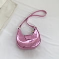 thumbnail image 4 of Bolsa bandolera de moda para mujer de media luna simple para regalo de cumpleaños (rosa) JShteea Para Estrenar, 4 of 9