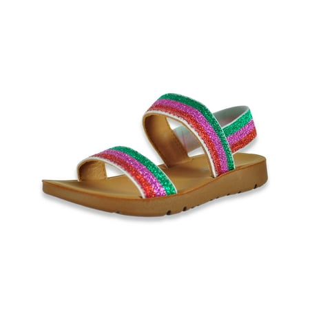 

Link Girls Glitter Stripe Sandals - rainbow 4 toddler