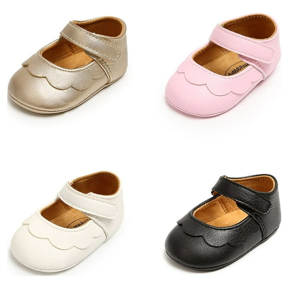 Infant Toddler Kids Baby Girls Moccasins Shoes Floral PU Leather Shoes With Rubber Sole Anti-Slip