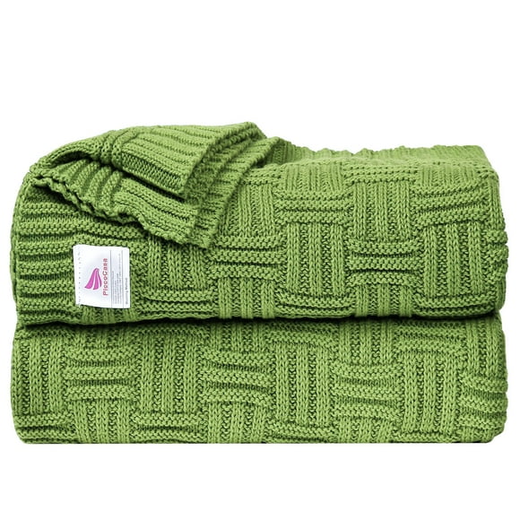 100% Cotton Cross Cable Knit Throw Blanket For Sofa Couch Bed Home Bedding,