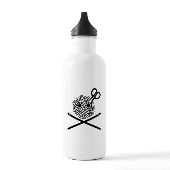 CafePress - Pirate Crochet Stainless Water Bottle 1 - Stainless Steel Water Bottle, Sports Bottle, 1.0L