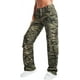 thumbnail image 4 of Pantalones vaqueros cargo de cintura alta, rectos y con estampado de camuflaje para mujer, con bolsillos, 4 of 6