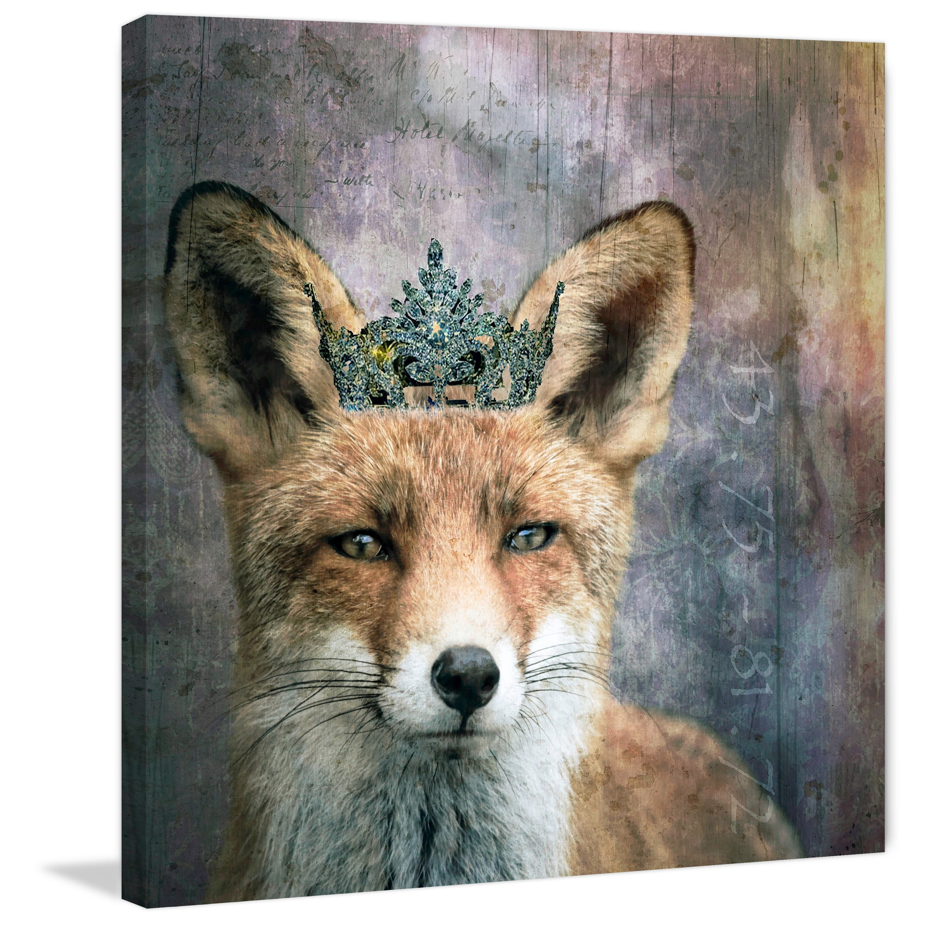 "Queen Fox" Painting Print on Wrapped Canvas
