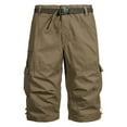 thumbnail image 2 of Cargo Shorts for Men Big & Tall M-5XL Plus Size with Pockets and Belt Cotton Elastic Waist Straight Leg Solid Casual Hiking Bermuda Short Clearance, 2 of 5