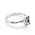 thumbnail image 3 of JeenMata Minimalist - 2 Carat Emerald Cut - Solitaire Prong Set Right Hand Ring - 18K White Gold Plating over Silver, 3 of 7