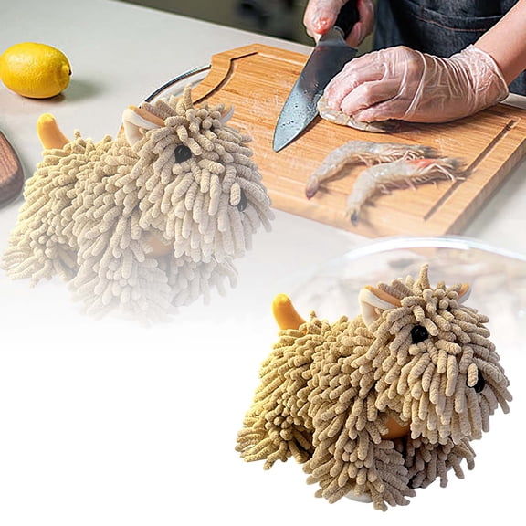 Fuzzy Ball Hand Towel,Chenille Hand Towel Dog,Soft and Super Absorbent Puppy Towel,Can be Hung/Stood,for Bathroom/Kitchen Countertops