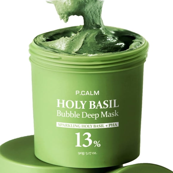 Mascarilla profunda con burbujas P.CALM, albahaca sagrada y agua carbonatada, 90 ml