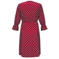 thumbnail image 4 of Hxshgdsn Maternity 3/4 Sleeve Mid Dress Classic V Neck Casual Wrap Dresses Party Work Summer Wine S, 4 of 7