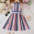 thumbnail image 5 of Zanarzt Toddler Girls Summer Dress Toddler Girl Dress Bow Strap Smocked Summer Outfit Birthday Party Clothes Back to School Clothes Dark Blue,7-8 Years, 5 of 5