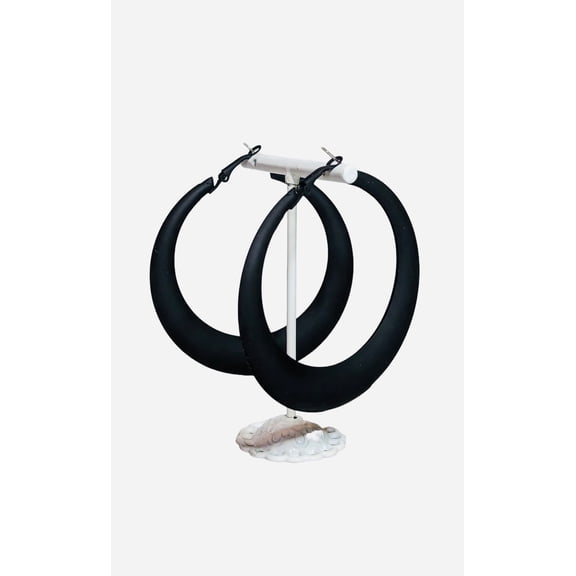 RubyLee Elegance Hoop Black, Fashion Earrings for Women